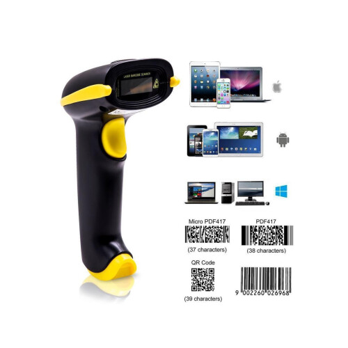 3-In-1 2D Barcode Scanner Bluetooth & 2.4G Wireless & USB Wired CMOS Image Bar Code Reader For QR PDF417 Data Matrix Screen Code USB Scanner with Mobi 1