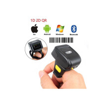 Wireless Barcode Scanner 1D 2D QR Portable Wearable Ring Finger Mini Bar Code Reader Versatile 3-in-1 Compatible with BT & 2.4GHz & USB 2.0 Work with
