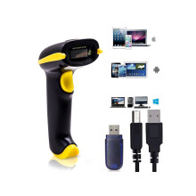 Wireless 2.4G Barcode Scanner 2-in-1 2.4G Wireless & USB 2.0 Wired 1D Bar Code Scanner Cordless Handheld Barcode Reader for Macbook Windows Quickbooks