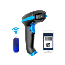 2D Wireless Barcode Scanner 2-in-1 433Mhz wireless & USB 2.0 Wired 1D QR PDF417 Data Matrix Bar Code Scanner Cordless CMOS Image Barcode Reader for Mo