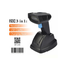 Wireless Barcode Scanner 1D 2D with USB Cradle Charging Base Handheld Bar Code Reader Bar Code Scanner Automatic Sensing Fast Precise Scanner