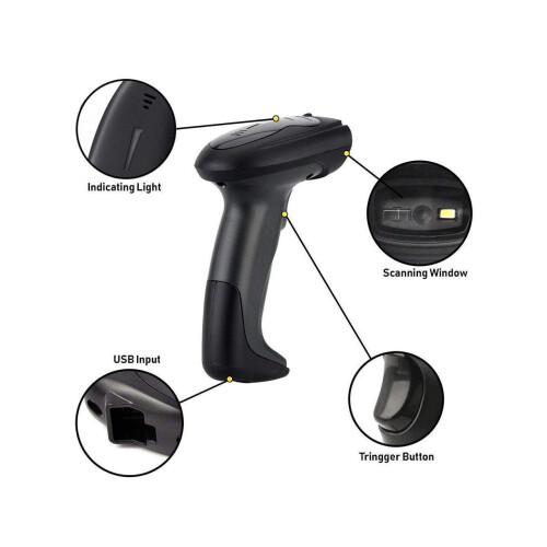 Wired Barcode Scanner 1D 2D QR PDF417 Data Matrix Bar Code Scanner USB Handheld QR Bar Code Reader Works with Windows Mac Linux Mobile Payment for Ret 2