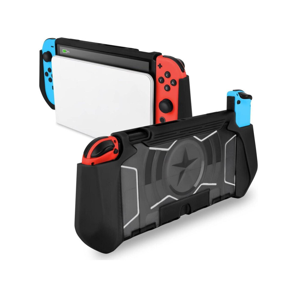 Dockable Case Compatible For Nintendo Switch, Tpu Grip Protective Cover Case With Ergonomic Design And Comfort Grip 609808301380