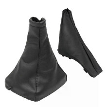2 fundas para palanca de cambios y freno de mano de coche, de piel sintética, color negro, para Opel