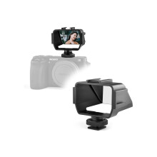 Vlog Selfie Flip Screen for Mirrorless Camera, Reverse Mirror with 3 ColdShoe Mounts for Sony A7III A7II A6000/A6300/A6500 Fujifilm XT20 xt30 XT2 XT3