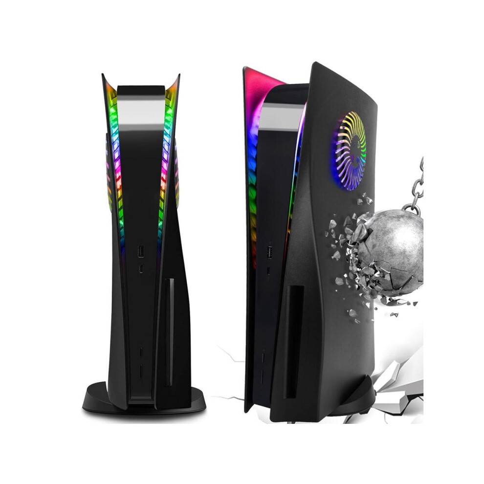 Cover Plates With Rgb Strip For Playstation 5 Disc Version And Cooling Vent, Ps5 Faceplate Ps5 Accessories Bundle Console Skin Shell Custom With Light 609808307047