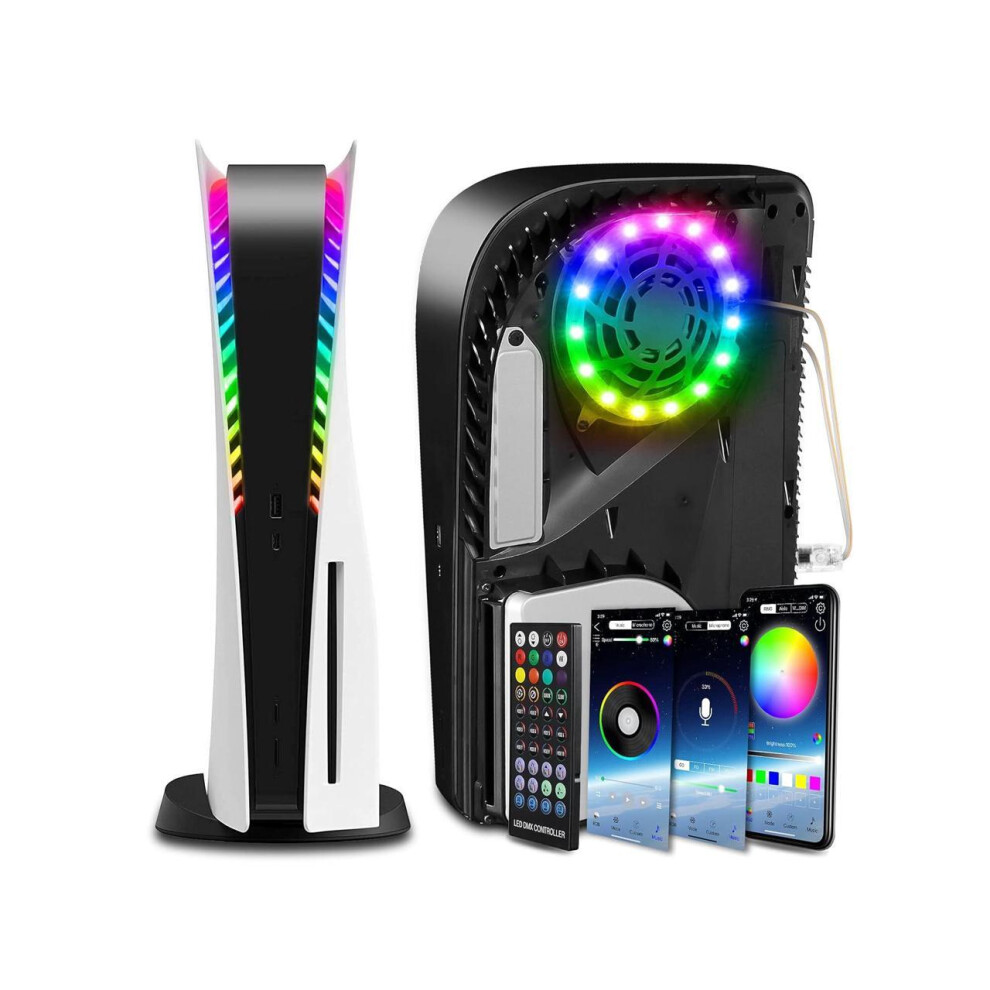 Strip Kit For Ps5 Console, Ps5 Rgb Led With 8 Color 400 Effects Compatible With Digital & Disc Edition, Playstation5 Diy Decoration Light 609808307078
