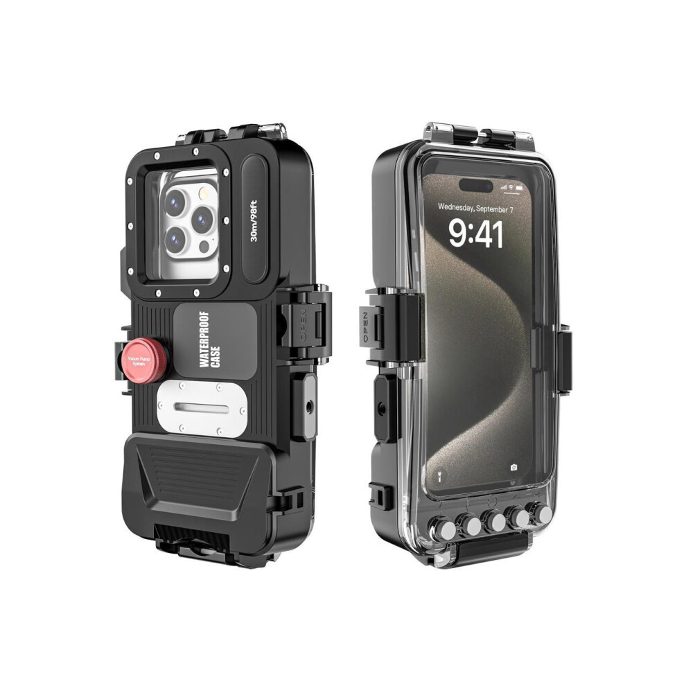 Professional Snorkeling Diving Waterproof Phone Case, Bluetooth Connection, Underwater 98Ft/30M Photo & Video Protective Housing Shockproof Phone Cove 609808307313