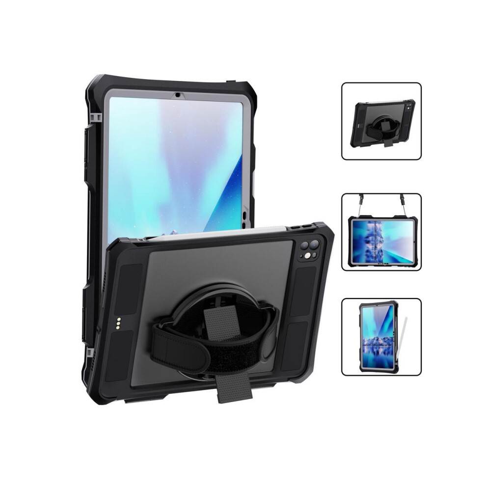 Waterproof Case For Ipad Pro 11 Inch M4 2024 5Th Generation A2836 A2837 A3006 With Screen Protector/Shoulder Strap/Pencil Holder/Handle/Rotating Stand 609808307436
