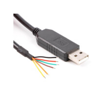 FT232RL Chip USB to 5v TTL UART Serial Cable, wire end, 6ft, TTL-232R-5V-WE compatible
