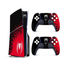 [for PS5 Slim Disc Edition] Superhero Slim Skin for PlayStation 5 Slim, Premium 3M Vinyl Cover Skins Wraps Set for PlayStation 5 Slim Disc Edition and