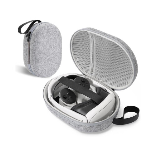 Hard Carrying Case for Meta Quest 3 - Compact design, Multiple Compartments for Elite Version VR Headset, Controllers and Accessories, Travel with Pro