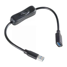 Cable USB USB 30 A macho a A hembra Cable de extensión negro con interruptor ON OFF Cable de transferencia