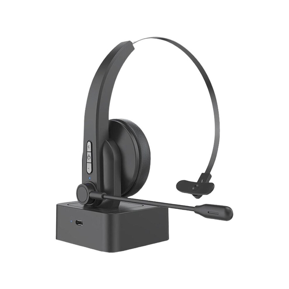 Bluetooth Headset with Microphone, Noise Cancelling Mic, On Ear Headphone Bluetooth 5.0 Over Ear Headphone for Truck Driver Office Black-image-OPC-PHMCJ7P-NEW