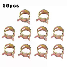 Lot de 50 attaches à ressort de 5 mm, 6 mm, 7 mm, 8 mm et 9 mm pour tuyau d'eau et de carburant