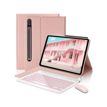 Keyboard Case with Mouse Combo for Samsung Galaxy Tab S10 Ultra 2024 / S9 Ultra 2023 / S8 Ultra 2022 14.6 Inch Smart Folio Cover with 7 Colors Backli