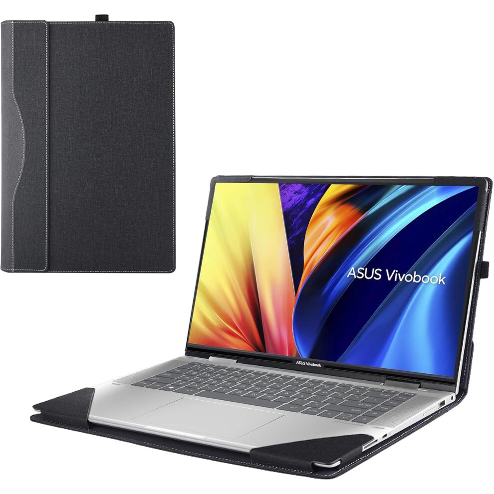 Photos - Laptop Bag Laptop Case Cover for 16-inch ASUS VivoBook 16X S3604 K3605&VivoBook 16 X1605 M1605 Sleeve, Detachable 2-in-1 PU Leather Pro