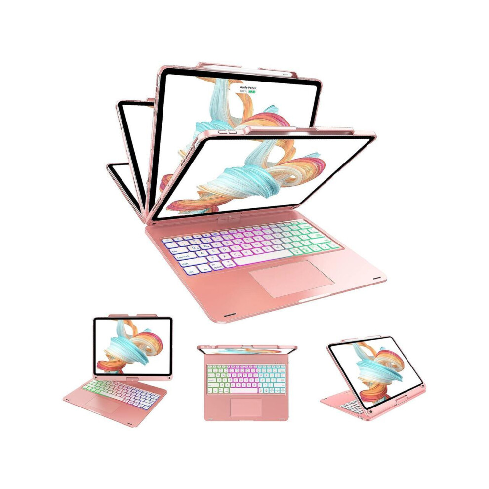 Wireless Keyboard Case For Ipad Air 13 Inch M3 2025 M2 2024, Ipad Pro 12.9 6Th 5Th 4Th 3Rd Gen 2022 - 2018, Trackpad, 360 Rotatable, Wireless Keyboar 609808321289
