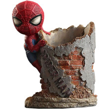 Pen Holder, Vintage Spiderman Standing Pencil Cup, Resin Desk Or