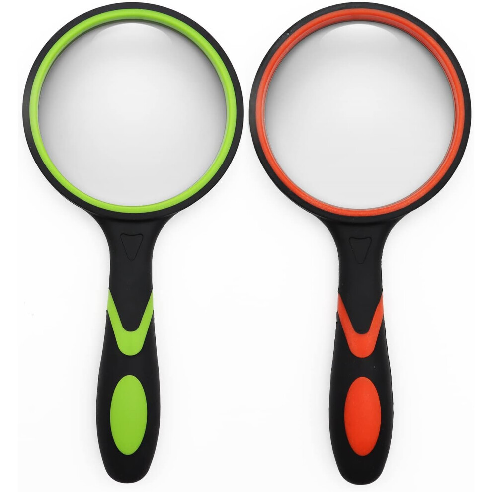 Liling 2 Pack 75Mm 10X Handheld Magnifier Shatterproof Reading Magnifie