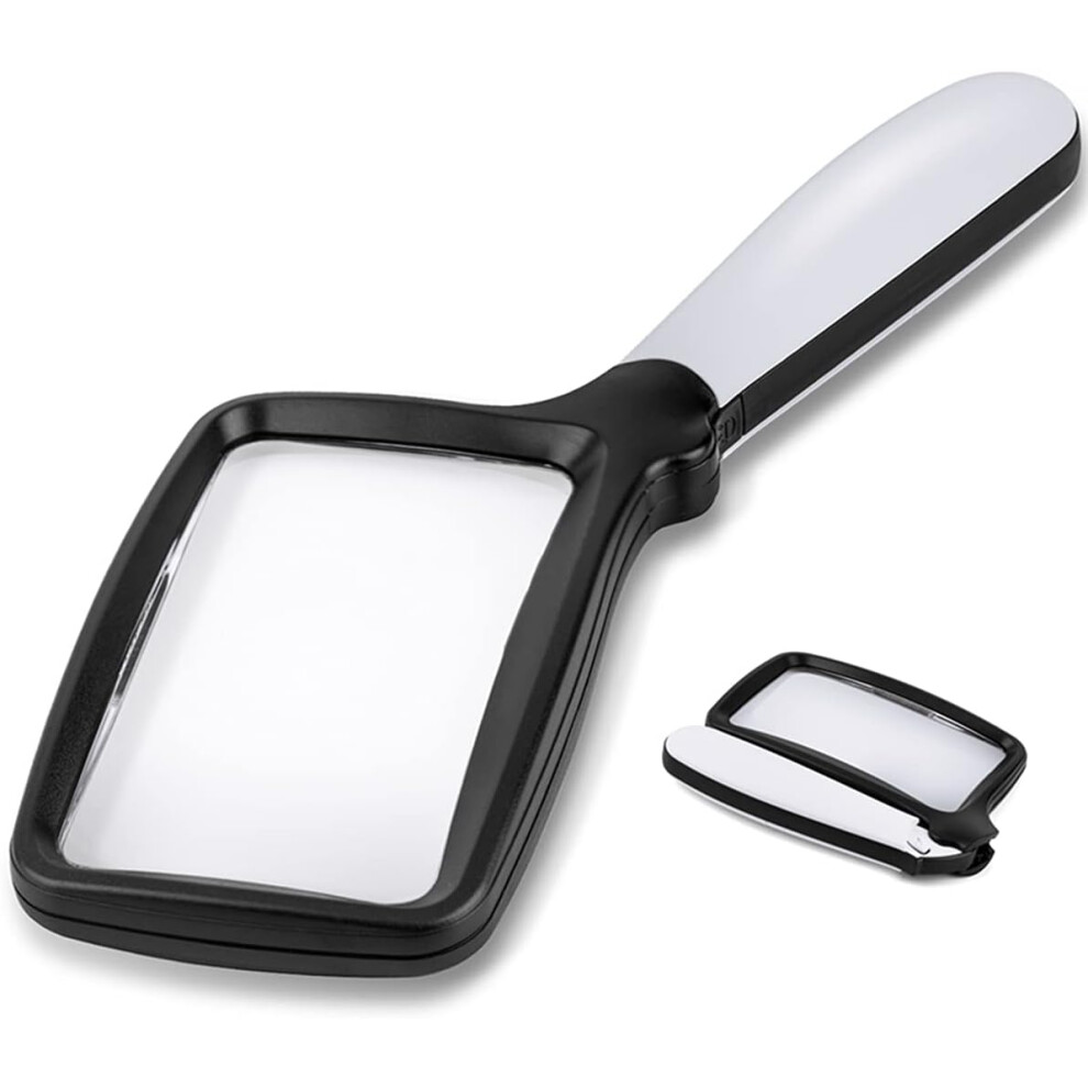Liling Folding Handheld Magnifier With Light, 3X Large Rectangular Read
