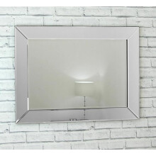 All Glass Silver Bevelled Mirror 80x60CM