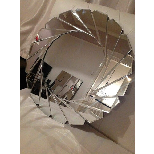 Round Swirl Mirror Bevelled Frame 60x60CM