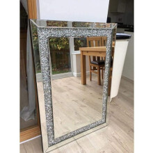 Jewel Mirror Diamante Crystal Square 90X65Cm