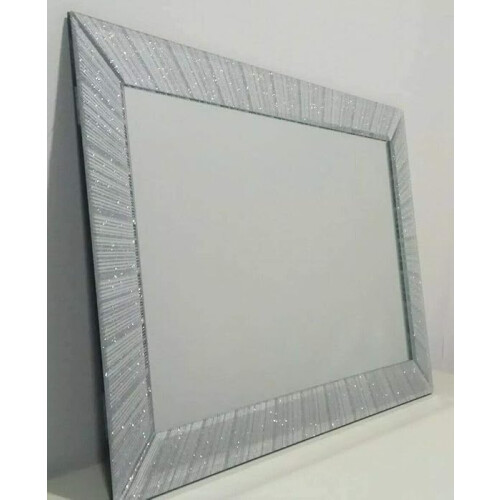 Sparkle Glitter Mirror Silver 80X60cm