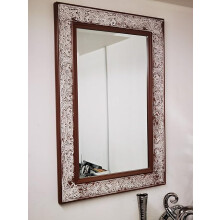 Brown Flower Wooden MDF Mirror 60X90cm