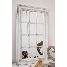 Biznest White Rectangle Window Style Wall Mirror 43x73x2.5cm - White Frame, Indoor/Outdoor Use, Ideal for Bedroom, Living Room, Hallway B08SMNVFP6