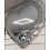 Heart Shape Crushed Diamond Mirror Silver Glass 70X80cm 1