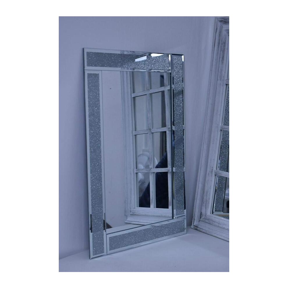 Biznest Glitter Mirror Frame Lounge 60X80cm Silver
