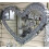 Heart Shape Crushed Diamond Mirror Silver Glass 70X80cm 2