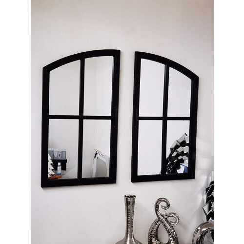 Black Window Mirror Stylish 72x65CM