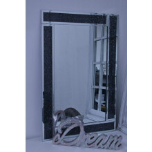 Glitter Black Glass Mirror Bling Style 90x60cm