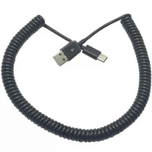 1kpl USB 31 C Tyyppi Uros - 20 A Uros Spiraalikierre datasynkronointisovitinkaapeli Musta 3M