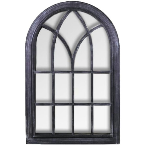 Black Rustic Window Soho Mirror 76X51X0.03cm 2