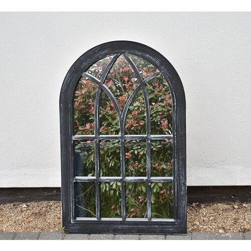 Black Rustic Window Soho Mirror 76X51X0.03cm 1