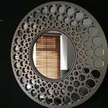 Round Silver Mirror 63X63X10Cm