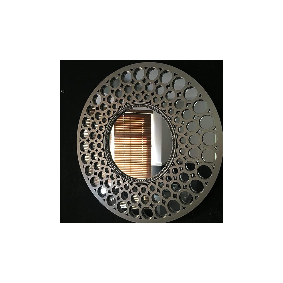 Biznest Round Mirror 63X63x10cm Silver