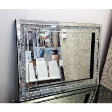 Crushed Diamond Silver Jewel Mirror Crystal 60x80cm