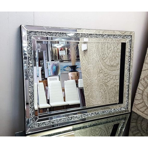 Crushed Diamond Silver Jewel Mirror Crystal 60x80cm
