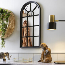 Mirror Black Elegant Decor Piece 69X34cm