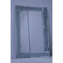 Sparkle Silver Glitter Mirror Glass Frame 60x80cm
