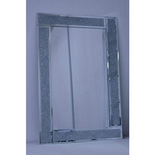 Sparkle Silver Glitter Mirror Glass Frame 60x80cm