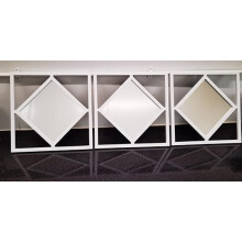 3xSquare Diamond Frame White Wall Mirror 40 Cm