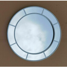 Round Window Wall Mirror Silver Chic 61x61cm