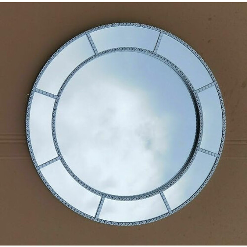 Round Window Wall Mirror Silver Chic 61x61cm