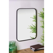 Camden Black Curved Aluminium Mirror 60x40Cm